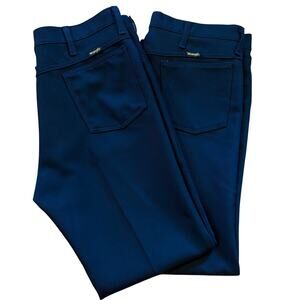 Vtg Wrangler 82BK Slim Fit Dress Pants Mens 36x30 Black Straight USA Lot of 2